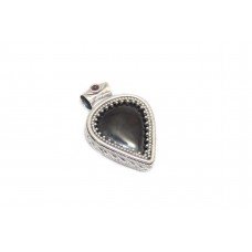 Pendant handcrafted 925 sterling silver natural black onyx stone C 213
